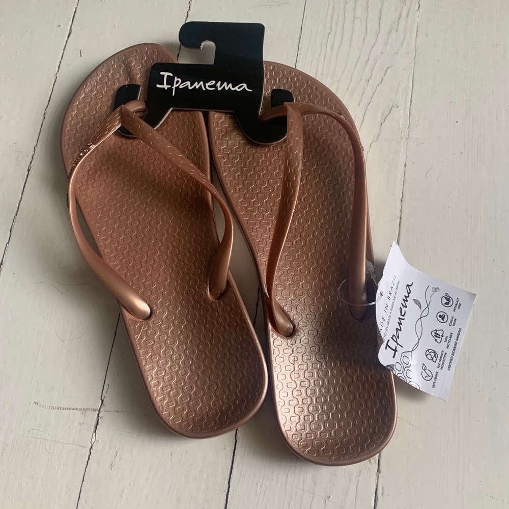 Rose gold Ipanema flip flops